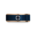 father's day present ideas – rose gold & blue tungsten life preserver wedding band