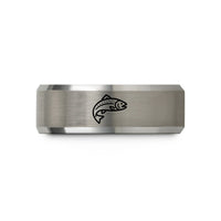 father's day present ideas – black & silver tungsten trout wedding band