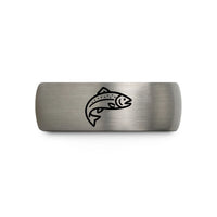 father's day present ideas – grey tungsten trout wedding band