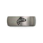 unique present for dad – gunmetal & grey tungsten trout wedding band