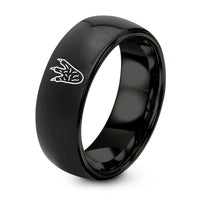 Dad Gifts from Daughter – black tungsten alligator track ring