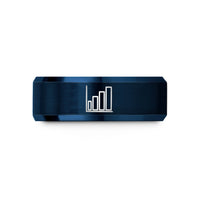 unique dad presents online – black & blue tungsten bar chart wedding band