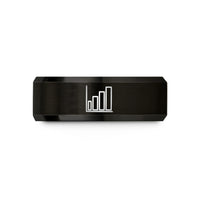 father daughter present ideas – black tungsten bar chart wedding band