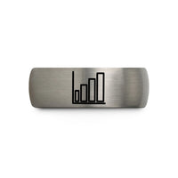 unique dad presents online – blue & silver tungsten bar chart wedding band