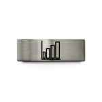 special presents for dad – blue & silver tungsten bar chart wedding band