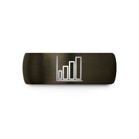 best presents for fathers – gunmetal & black tungsten bar chart wedding band