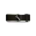 fishing presents for dad – black & grey tungsten box wrench wedding band