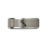 unique presents for dad – black & gray tungsten box wrench wedding band