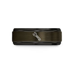 personalized presents for dad – gunmetal & black tungsten box wrench wedding band