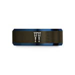 father daughter present ideas – gunmetal & blue tungsten crutches wedding band