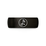 fishing presents for dad – black & rose gold tungsten eighth note wedding band
