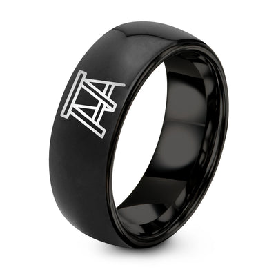 Sawhorses – Tungsten Wedding Band, 8 mm, Black Comfort-Fit Unisex