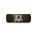 personalized rings for dad – gunmetal & black tungsten sawhorses wedding band