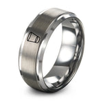 grey tungsten shot glass ring