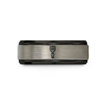 personalized presents for dad – black & grey tungsten turner spatula wedding band