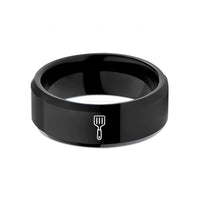 special keepsakes for dad – black tungsten turner spatula wedding band