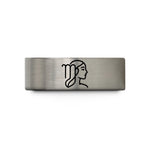 unique presents for him – black & blue & grey tungsten virgo wedding band