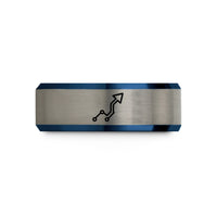 unique presents for dads – black & blue & gray tungsten waypoints arrowhead wedding band