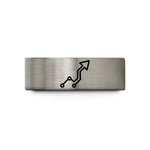 personalized dad rings – blue & grey tungsten waypoints arrowhead wedding band