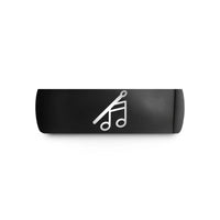 personalized dad presents – black tungsten drumstick note wedding band