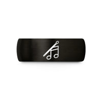 unique presents for dad – black tungsten drumstick note wedding band