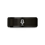 personalized dad presents – black tungsten microphone on stand wedding band