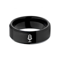 father's day present ideas – black tungsten microphone on stand wedding band