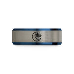 unique presents for dad – black & blue & grey tungsten trail moon wedding band