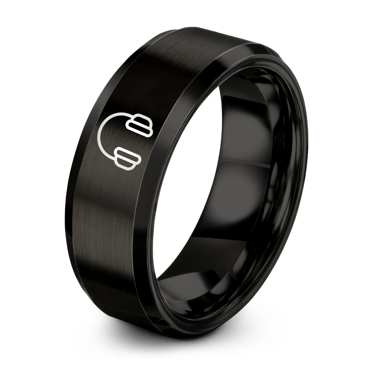 Dad Gifts from Son – black tungsten hearing protection ring