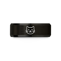 father son present ideas – black & rose gold tungsten smiling cat wedding band