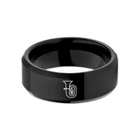 personalized presents for dad – black tungsten tuba wedding band