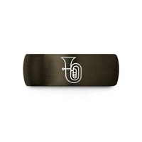 father's day present ideas – gunmetal & black tungsten tuba wedding band