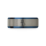 father son present ideas – blue & silver tungsten united kingdom wedding band