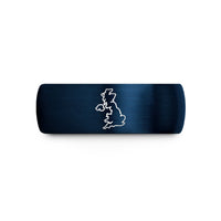engraved rings for men – blue tungsten united kingdom wedding band