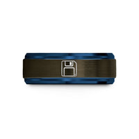 best dad present ideas – gunmetal & blue tungsten floppy disk wedding band
