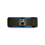 best dad present ideas – gunmetal & blue tungsten floppy disk wedding band