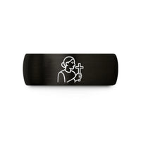men's wedding band black – black & gold tungsten godparent cross wedding band