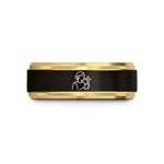 tungsten rings for men – black & gold tungsten godparent cross wedding band
