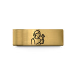 engraved rings for men – gold tungsten godparent cross wedding band