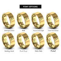 font options for inside engraving on gold dad rings