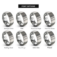 font options for inside engraving on silver dado stack rings