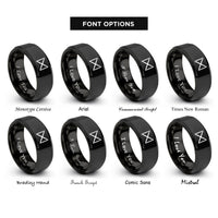 font options for inside engraving on black dagaz rings