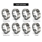 font options for inside engraving on silver dagaz rings