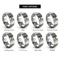 font options for inside engraving on silver dagaz rings