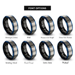 font options for inside engraving on black & blue & grey dagger rings