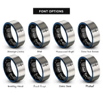 font options for inside engraving on black & blue & silver dagger rings