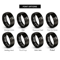 font options for inside engraving on black daiquiri rings