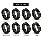 font options for inside engraving on black daiquiri rings