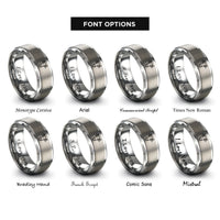 font options for inside engraving on grey dairy cow rings