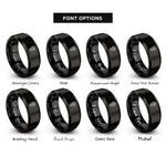 font options for inside engraving on black daisy rings